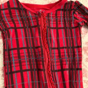 KicKee Pants red onesie with ruffles and zip closure size 4T